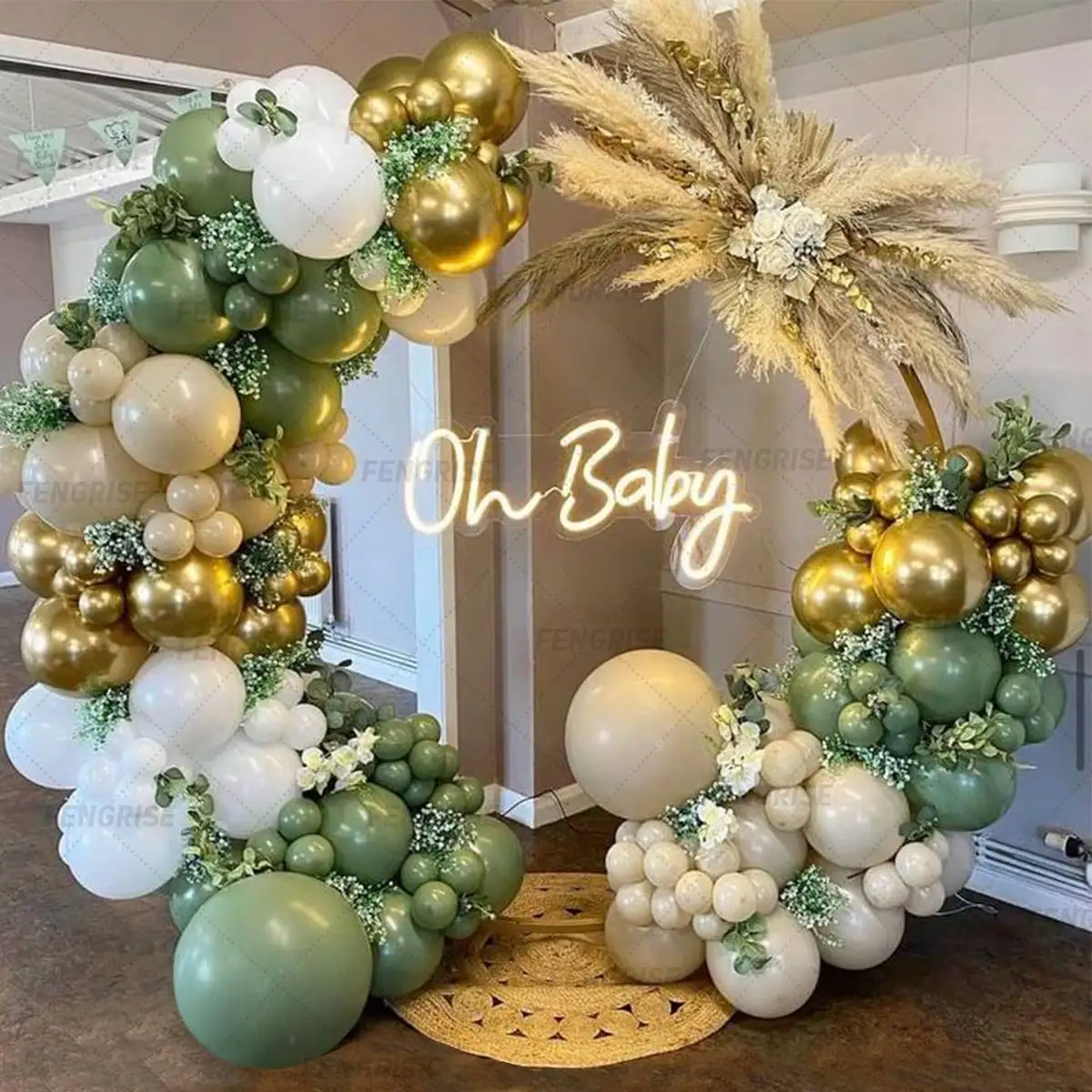 

Green Balloon Garland Arch Kit Jungle Safari Balloon Wedding Birthday Party Decor Baby Shower Gender Reveal Baptism Decorations