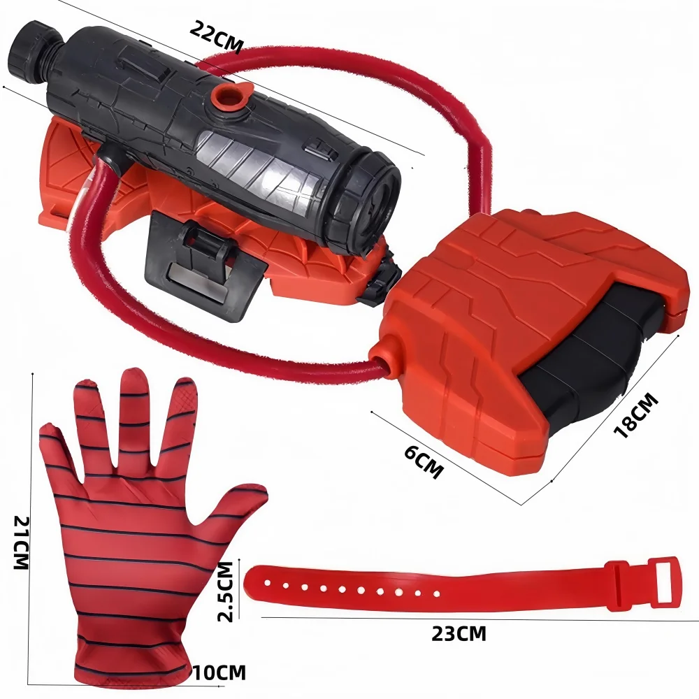 Atiradores de teia de aranha brinquedo super-herói armas de esguicho com luva pulso pulverizador de água brinquedo de combate de água para crianças e adultos