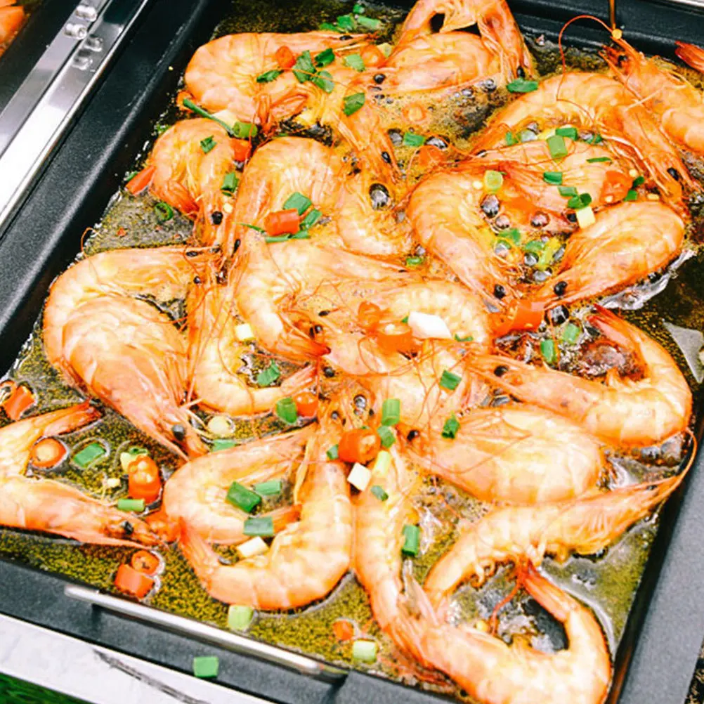 

Bbq Plate Non-Stick Lightweight Portable Outdoor Grill For Camping Backyard Parties Fry Pan Accessory Black