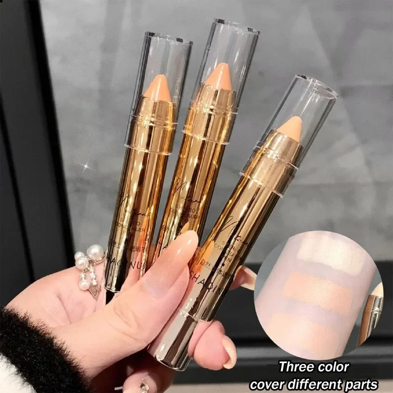 Gold Tube Concealer Pen Natural 3D Face Contouring Crayon Stick Matte Moisturizing Cream Cover Acne Dark Circle Modify Skin Tone