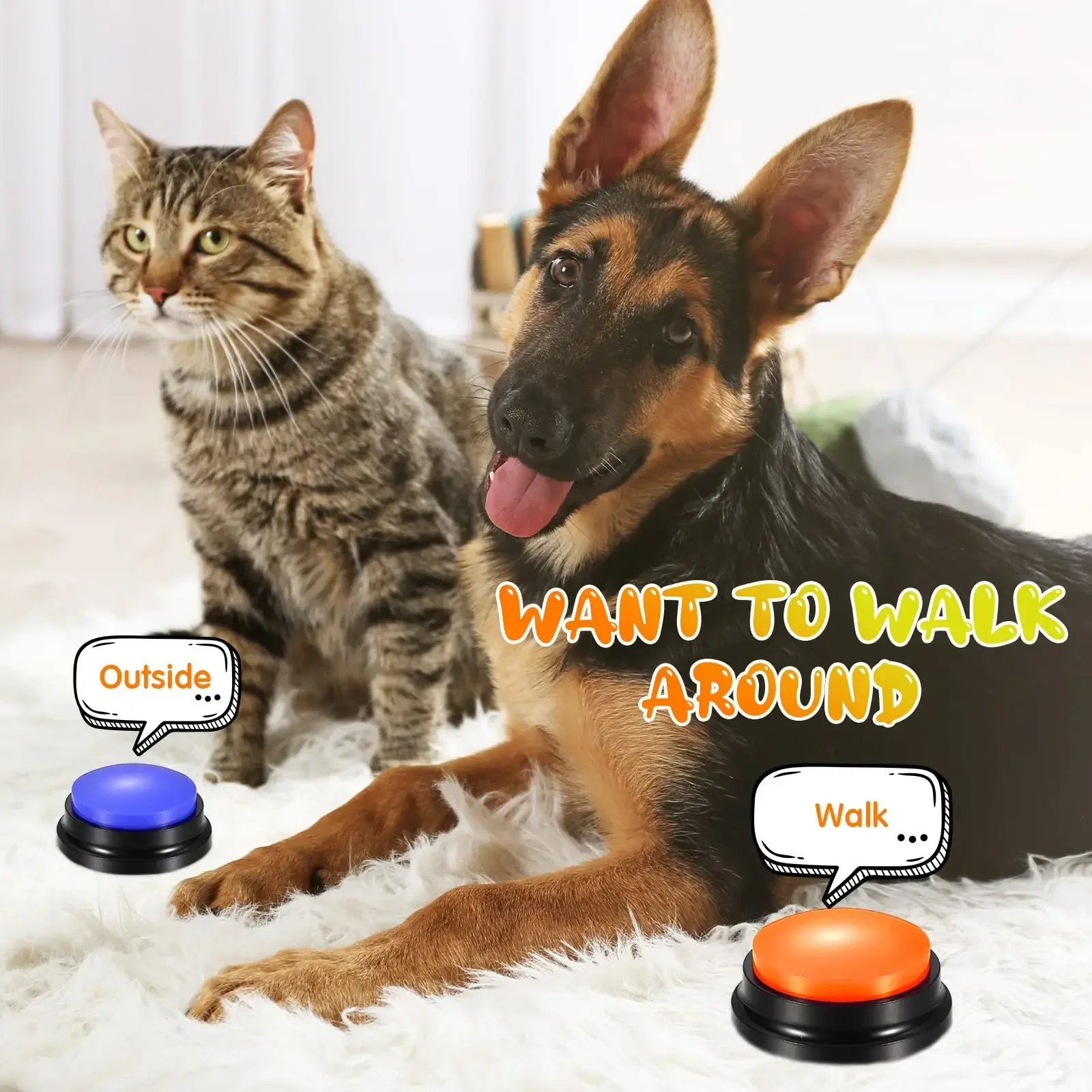 1pcs Pet Communication Button Dog 30 Second Recording Button Speaker Buzzer Interactive Toys Recording Toys Interactive Feeding