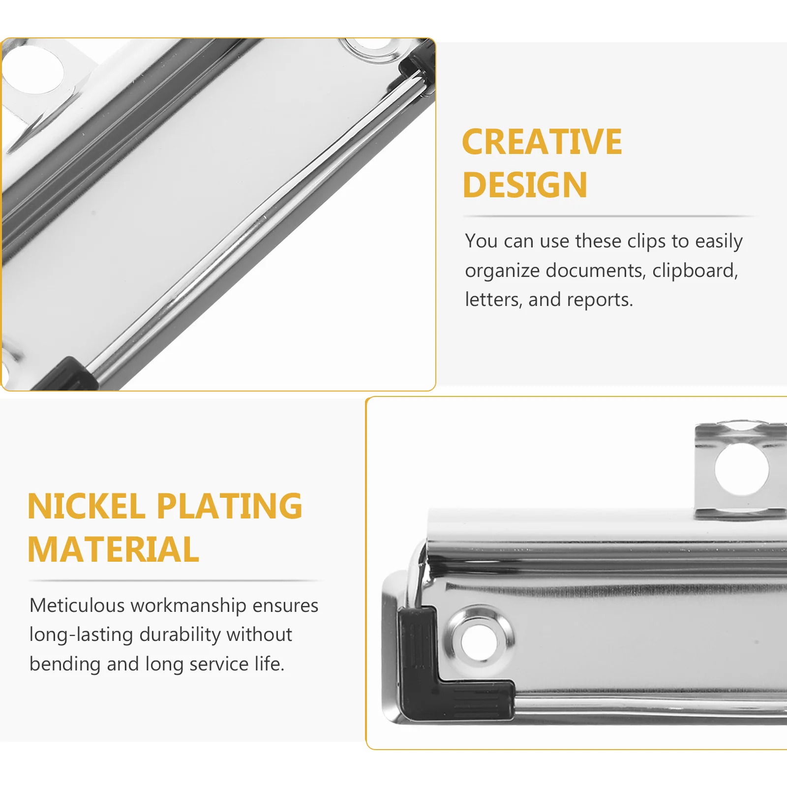 10pcs Clipboard Clips Mountable Document File Board Clips Replacement Clipboard Clips File Clips clip for boards