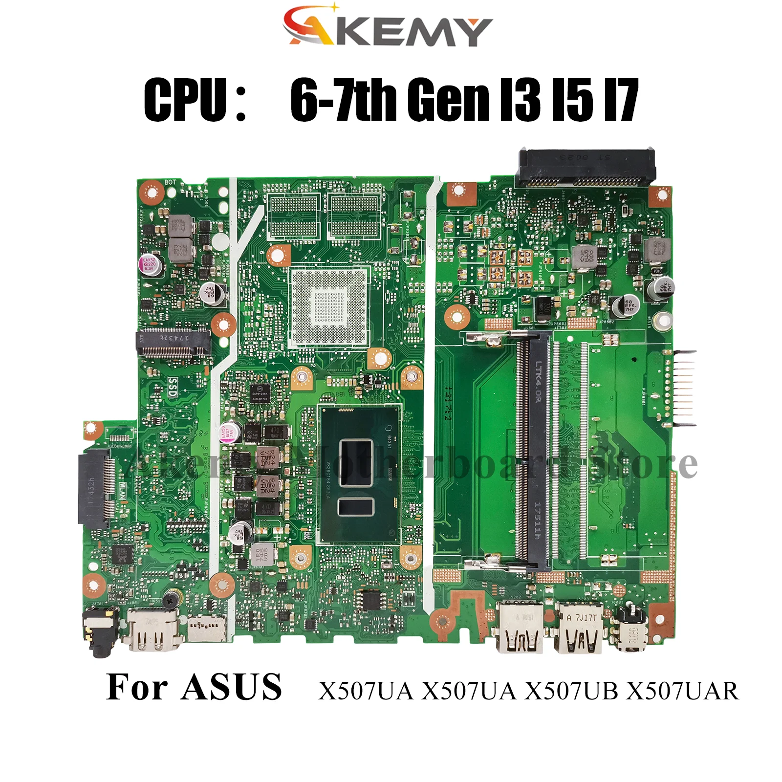 

X507UA Материнская плата для ноутбука ASUS F507U X507UAR X507U X507UA X507UF Y5000U X507UFR X507UB A507U X507UBR Материнская плата I3 I5 I7 CPU