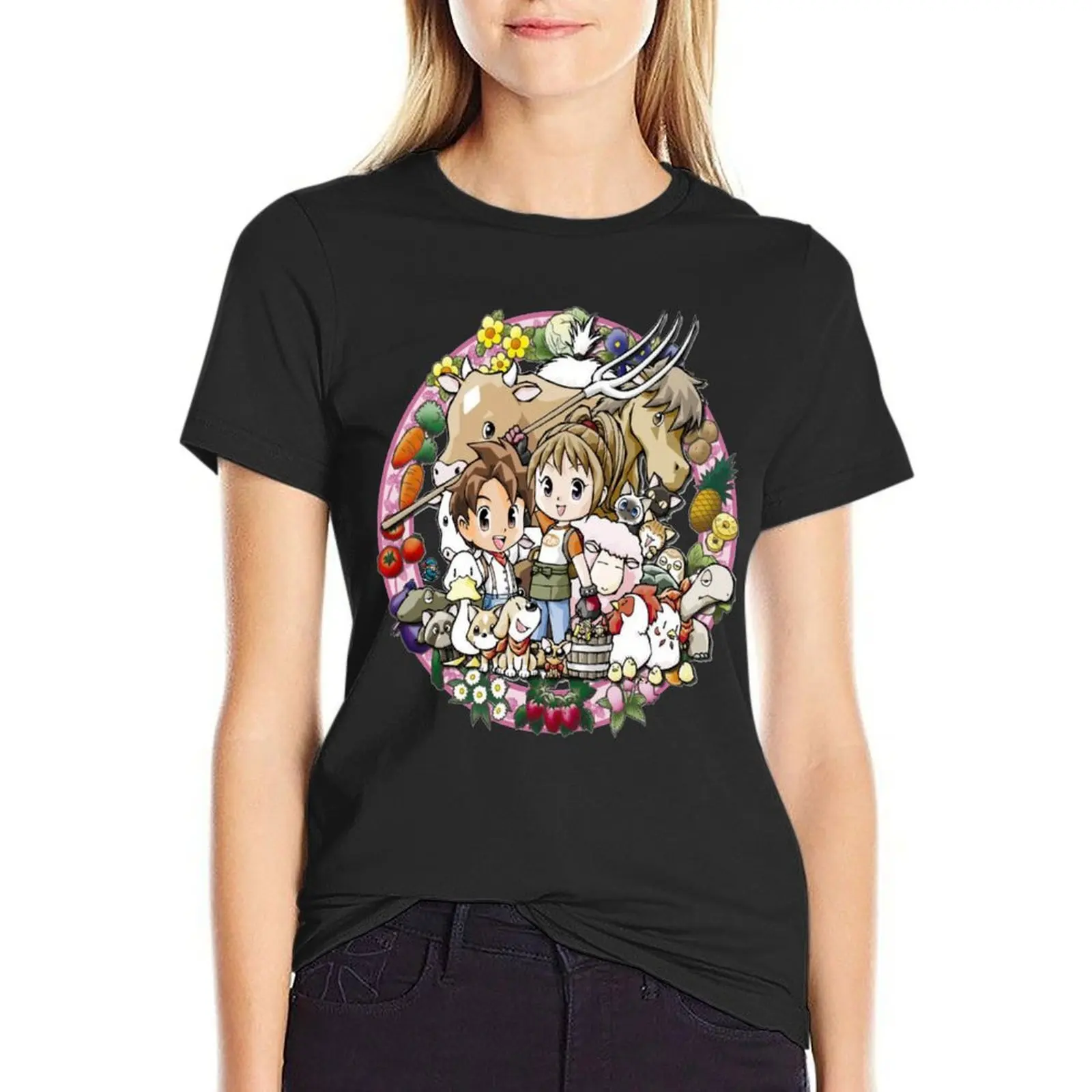 Camiseta Harvest Moon para mujer, ropa femenina, tops, ropa de diseñador de lujo