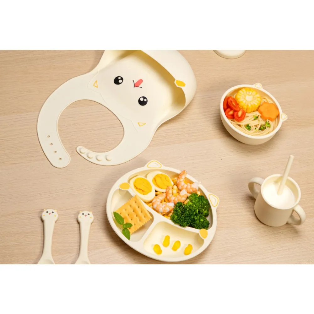 Cartoon Babybord Creatieve Baby Bowl Complementaire Voedselplaat Geïntegreerd Servies Set