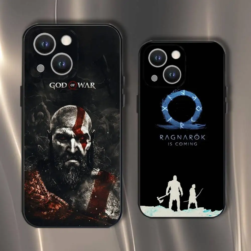

God Of War Ragnarok game Phone Case For iPhone 16,15,14,13,12,11,Pro,XS,Max,XR,Plus,E,SE4,Mini Black Soft Cover