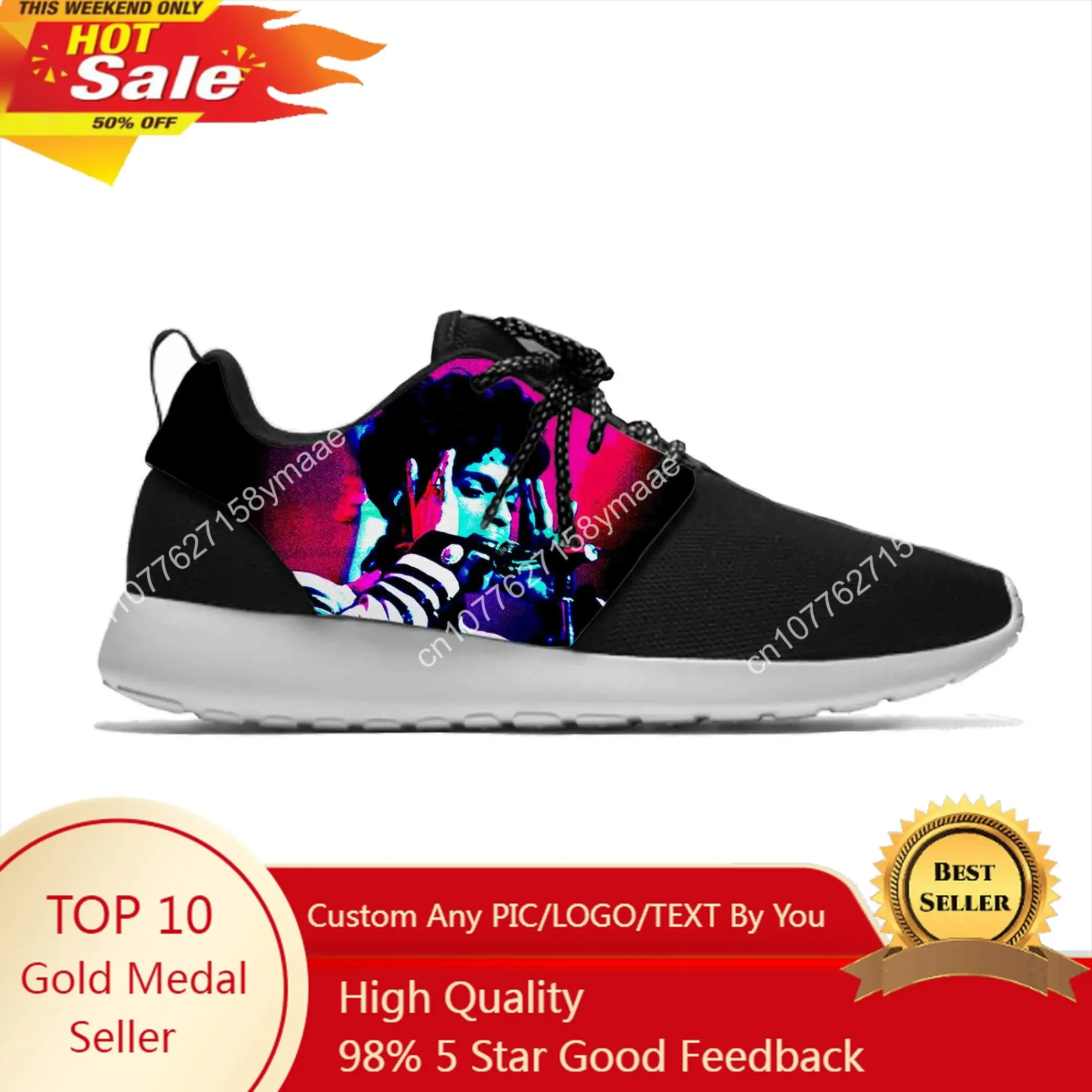 

Hot Summer Music Singer Prince Rogers Nelson Purple Rain Running Shoes Casual Men Women Sneakers Classic Mesh Sports Shoes