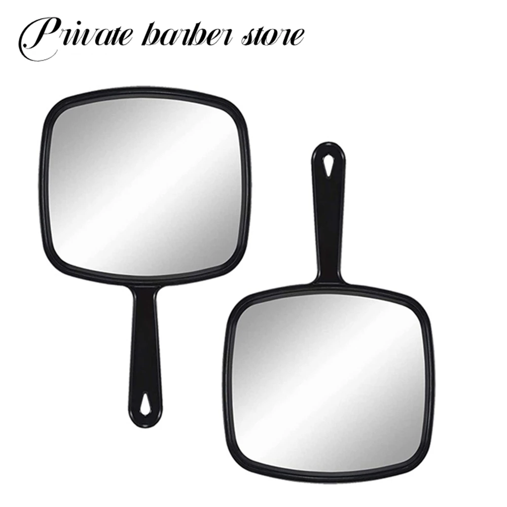 Hairdressing Large Mirror Comfortable Black Handheld Coating Mirror Beauty Makeup Hairdresser Household Looking Glass