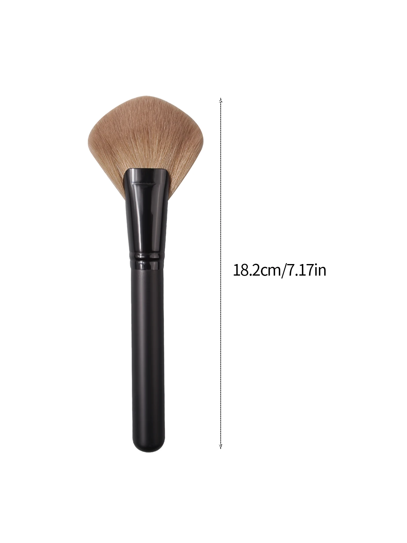 1 peça de novo pincel em forma de leque com cabo de madeira, pincel de contorno, pincel de blush e ferramenta multifuncional de pincel de maquiagem facial