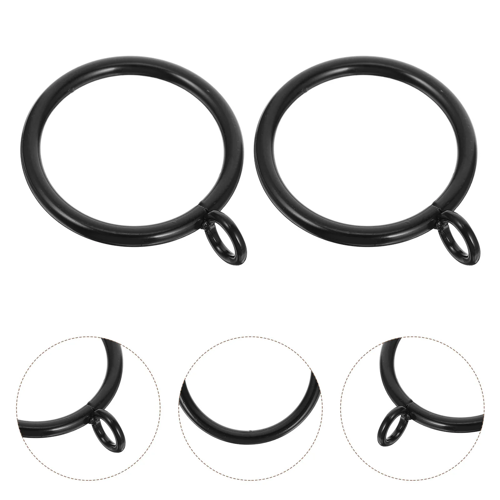 

20Pcs Metal Curtain Rings Drapery Eyelet Hooks Solid Roman Rod Rings Heavy Drapery Attachments for Bedroom Living Room
