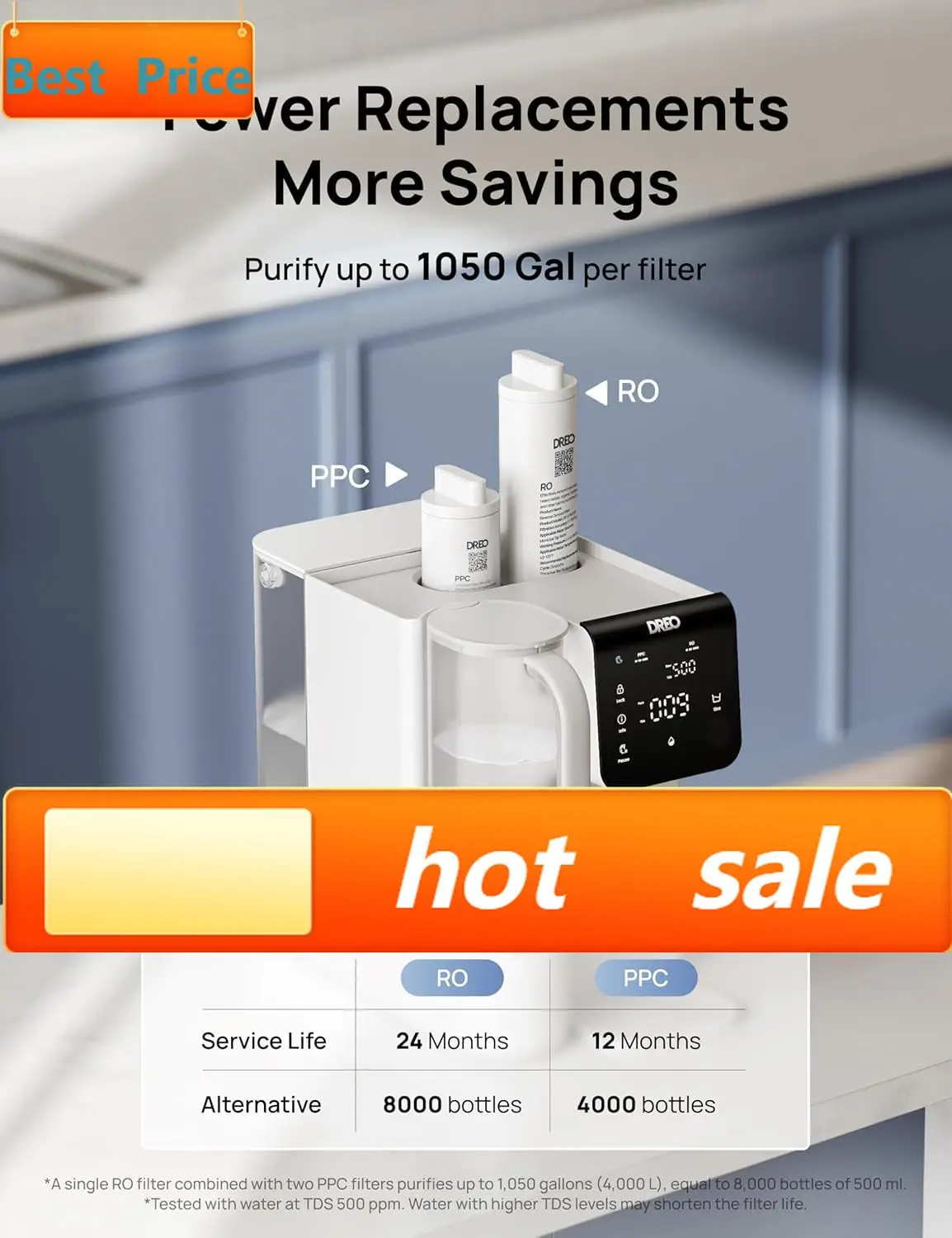 

hot-sellingReverse Osmosis Water Filter Countertop, 7-Stage RO Water Filtration System, Installation-Free, Reduce TDS, Water Fil