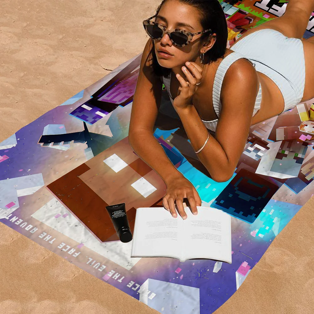 

Classic Game M-inecraf-t Anime Anime Beach Swimming Towel Soft Absorbent Washcloth Children's Gifts For Kids Travel Camping Gym