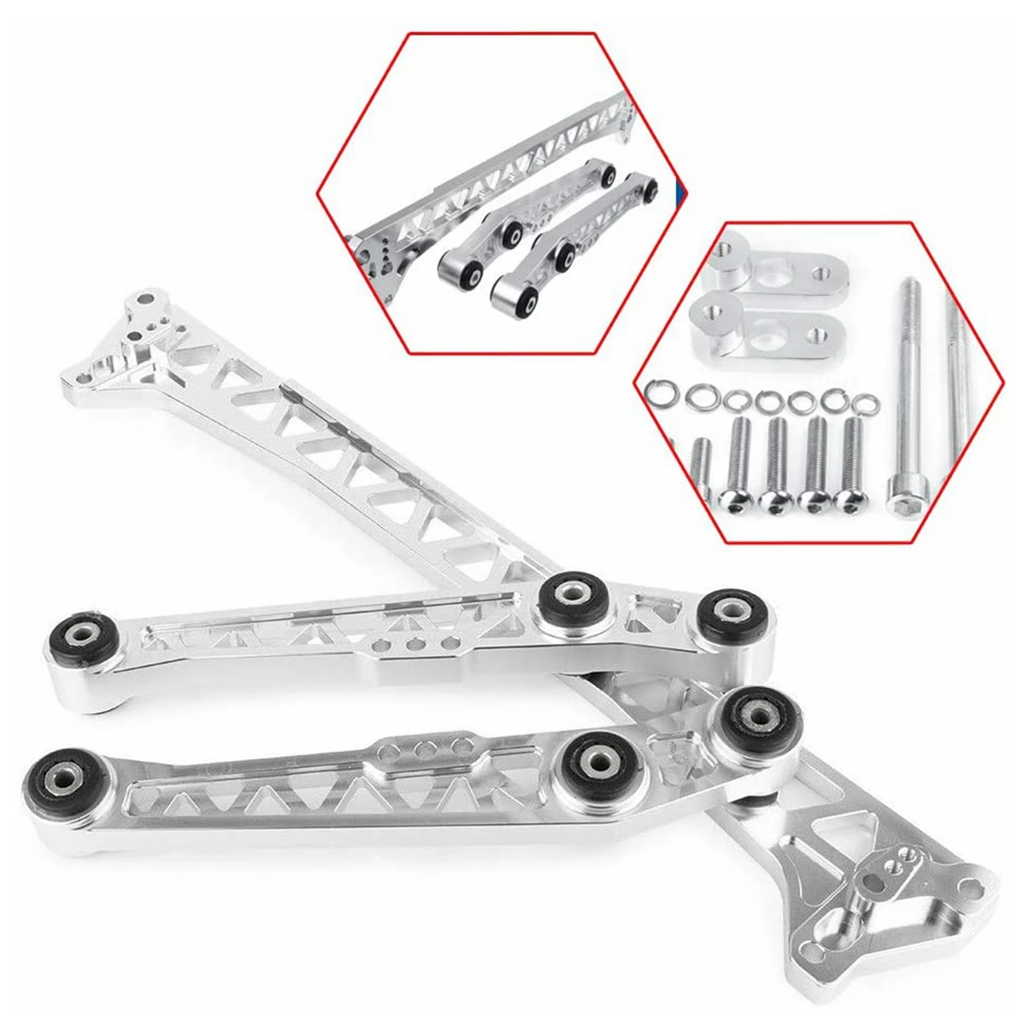 ​Hot sale Chassis Parts Billet Rear Lower Control Arms + Subframe Brace for Honda Civic EG 92-95 or 1994-2001 Acura Integra