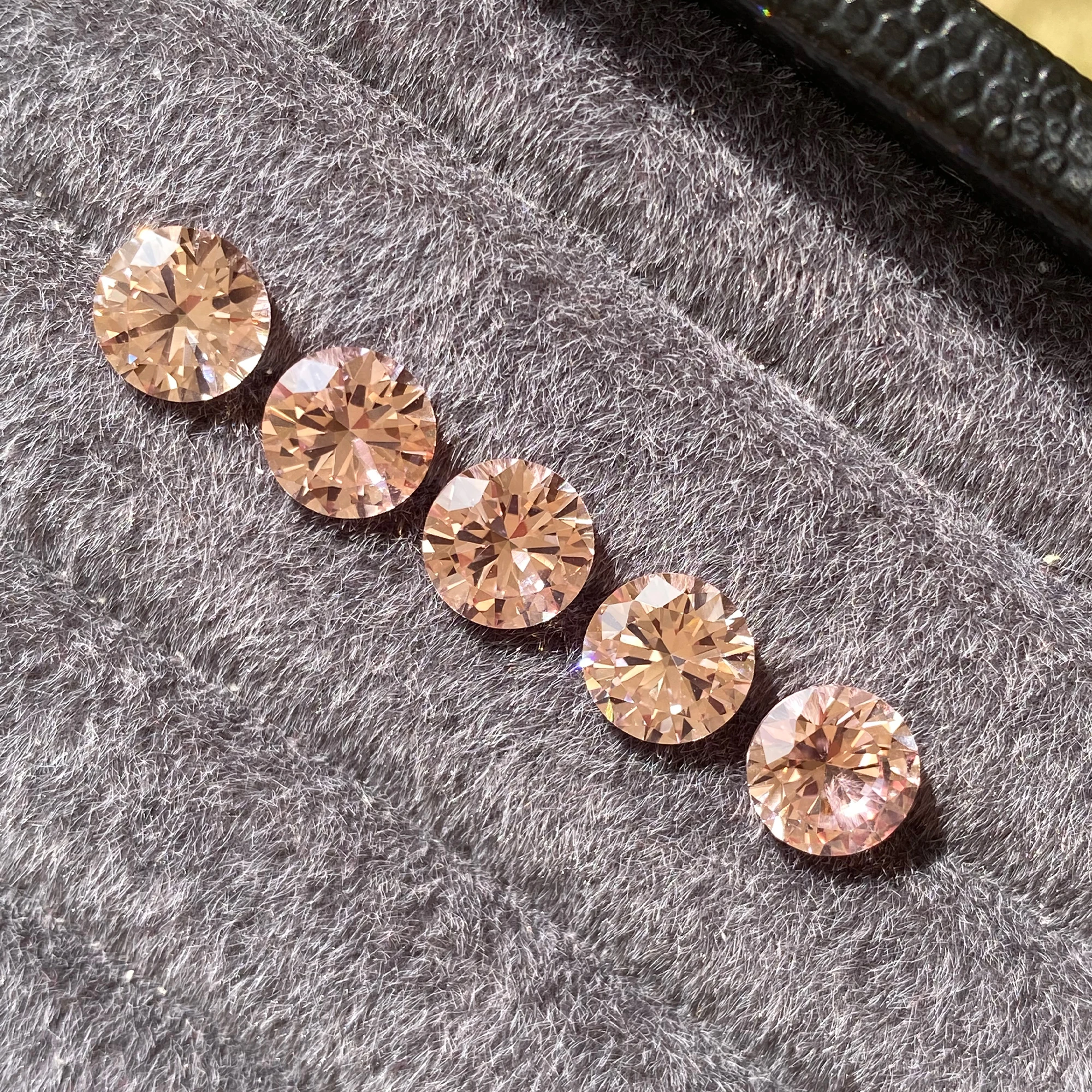 Eme jewe مختبر نمت الياقوت الوردي قطع مستديرة للسحر مواد صنع المجوهرات المتقدمة DIY مع شهادة AGL #3