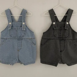 Summer Newborn Infant Baby Boy Girls Cowboy Romper Fallow Sleeveless Suspender Trousers Kids Fashion Baby Clothing