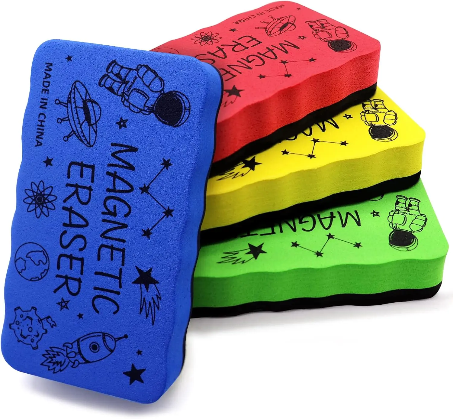 

Dry Erase Eraser 4 Pack Magnetic Whiteboard Eraser for Classroom Home Office with Felt Bottom