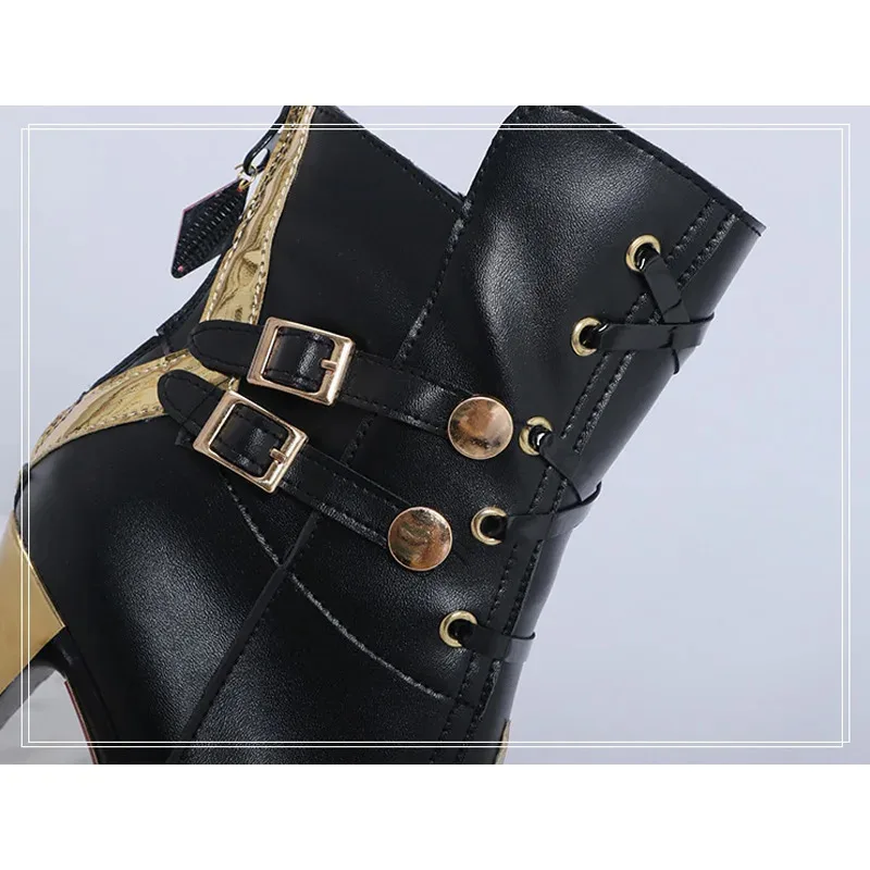 Обувь для косплея Arlecchino The Knave Arurekki Meshitsukai Fatui Harbingers, ботинки на каблуке, наряд для вечеринки на Хэллоуин, реквизит