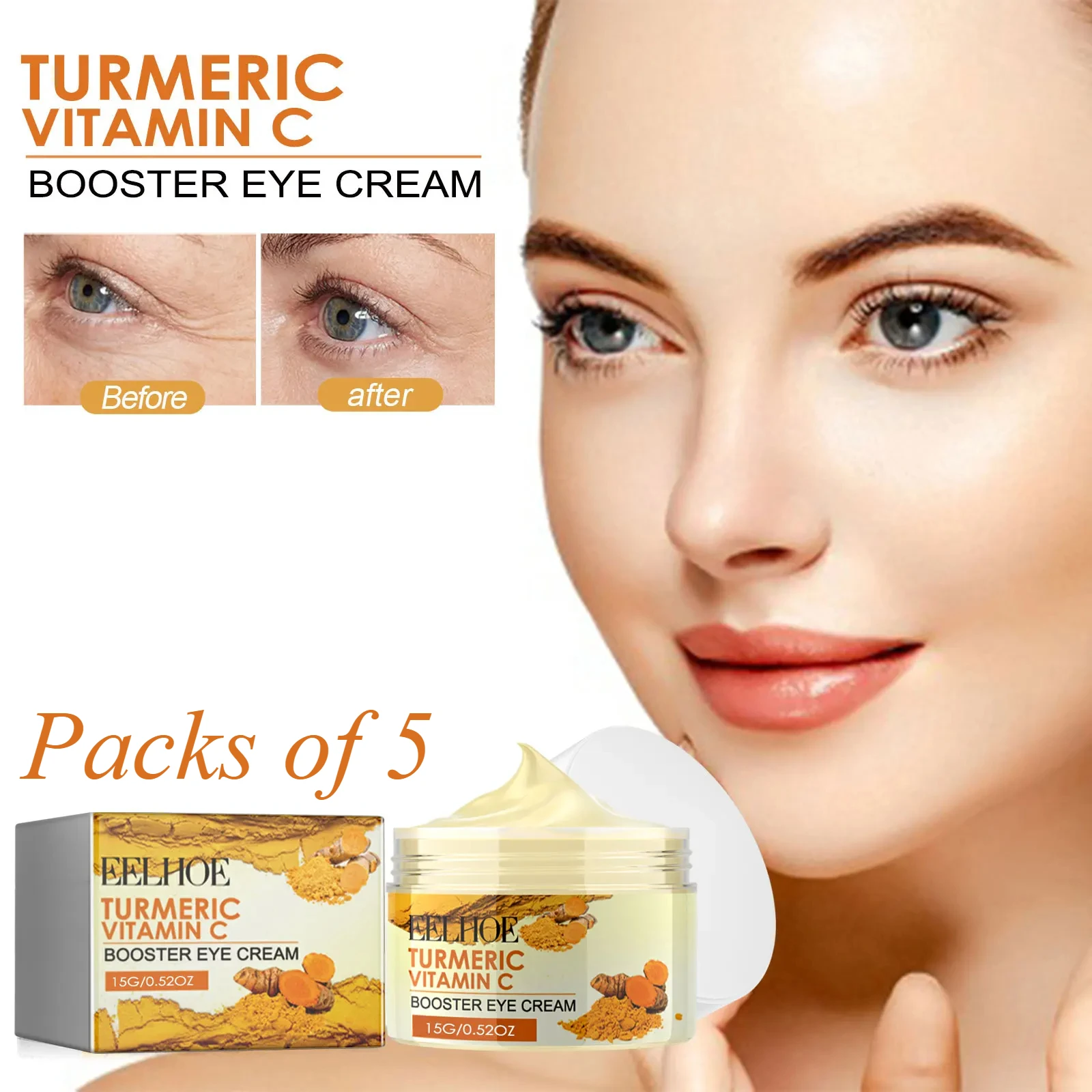 Turmeric Vitamin C Anti Wrinkle Eye Cream Removing Dark Circles And Eye Bags Fading Eye Lines Firming Moisturizing Skincare Kit