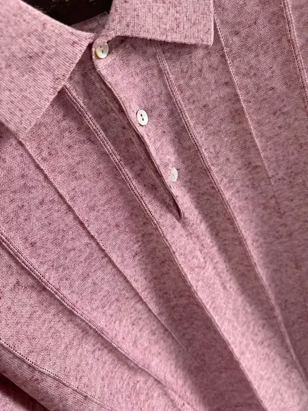 

LP linen blend lapel short-sleeved business casual polo shirt 25ss