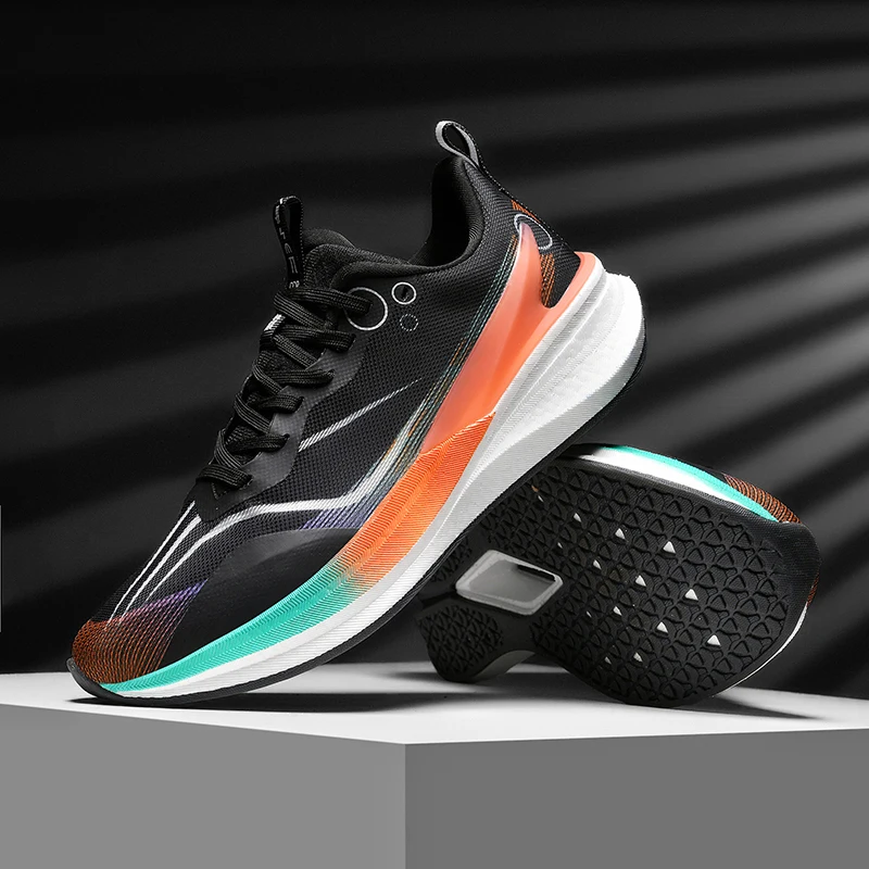 Men women carbon plate casual sneakers four seasons breathable soft-sole outdoor speed running shoes light racing sports shoes