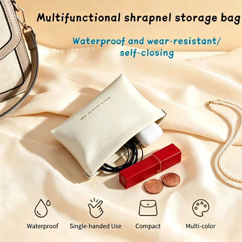 1pcs Mini Shrapnel Storage Bag Automatically Closes the Storage Bag Girl Gift Coin Purse Cosmetic Bag Portable Travel Bag