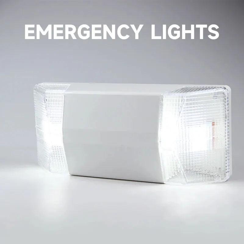 Luci di emergenza a LED a doppia testa lampada di uscita della stanza a parete luminari di emergenza antincendio ricaricabili luminosi illuminazione