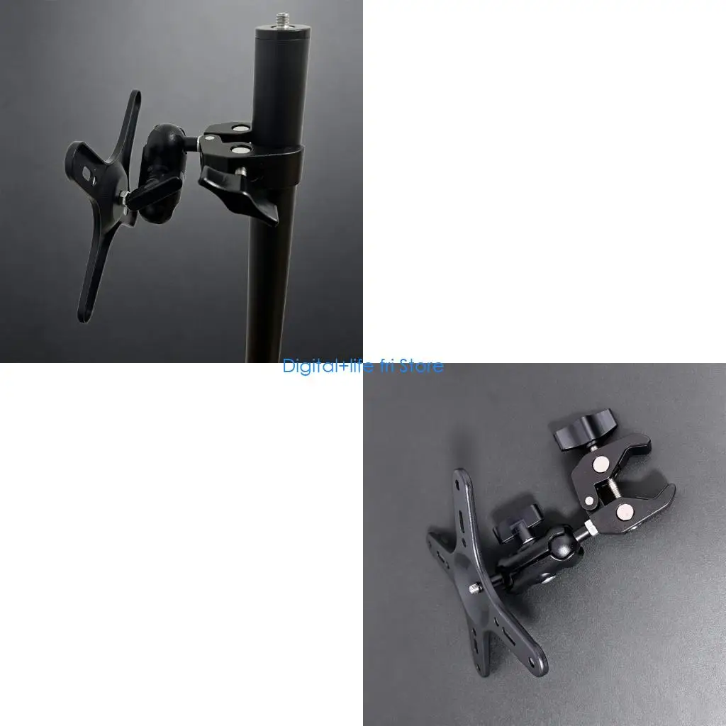 E06D Metal Screen Mount with VESA Plate for Desk Posts and Round Bar