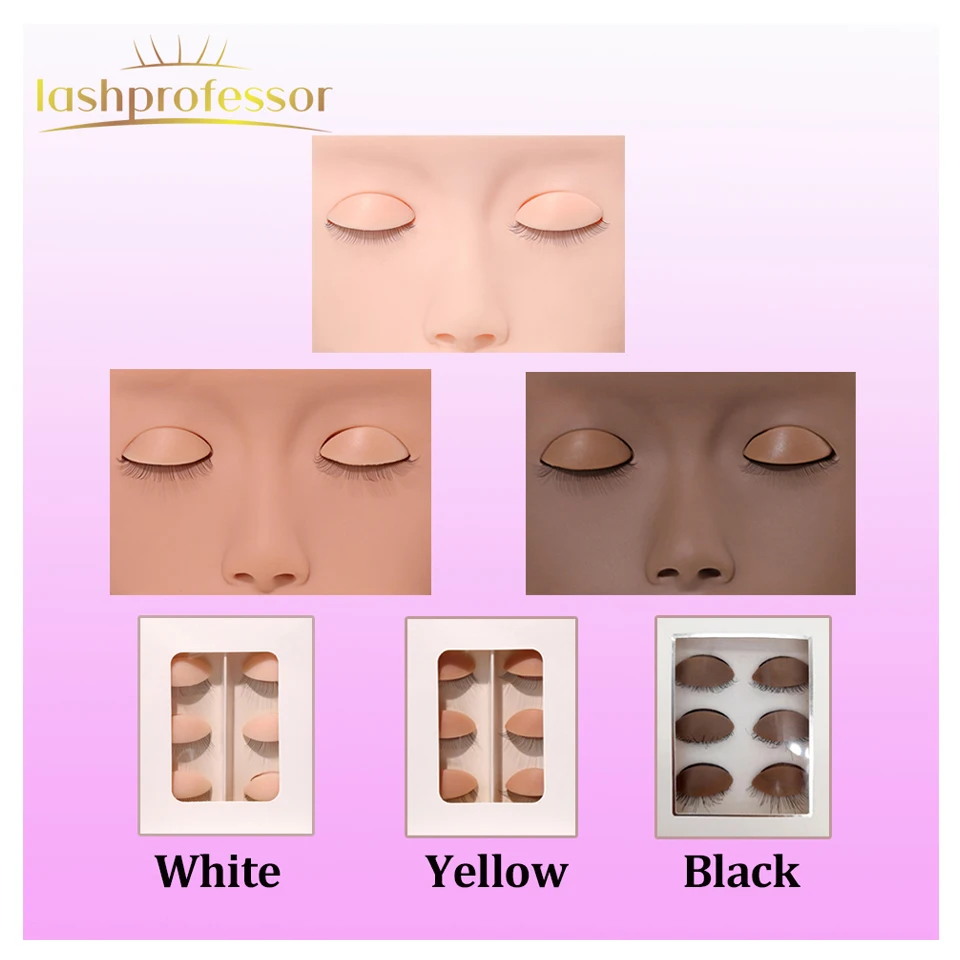 Mannequin Head For Eyelash Extension With Practice Silicone Mannequin Head Lashes Extensions Cosmetic Model Supplies Makeup Tool