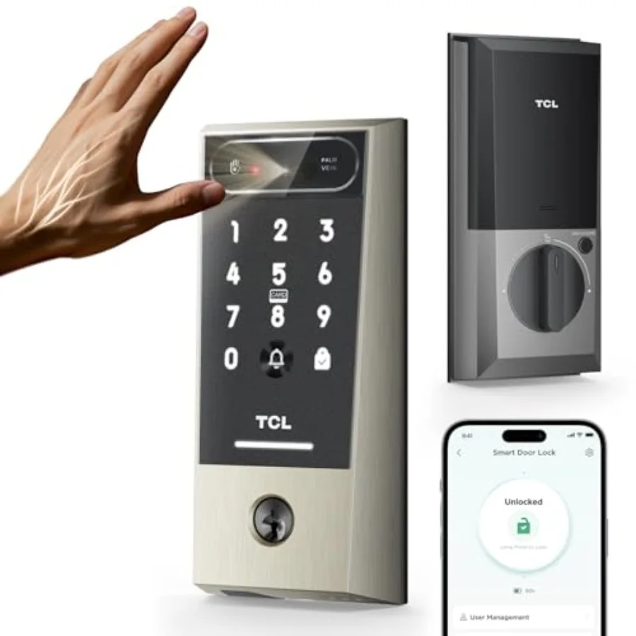 

Умный замок D2 Pro с распознаванием вен ладони, бесключевой доступ, дверной замок для входной двери, Wi-Fi, кодовая панель, дистанционное управление через приложение, автоматический.