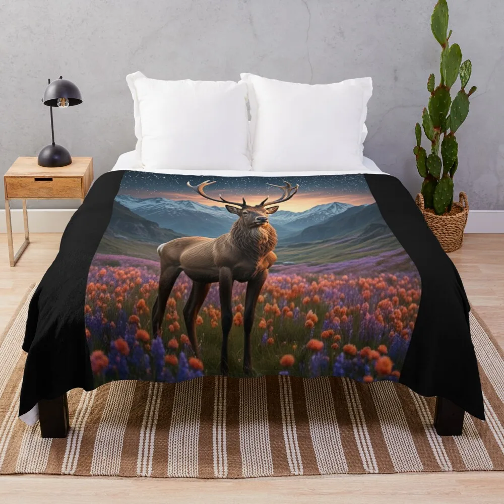 

Mountain Stag Throw Blanket Extra Large Throw Soft Big Blankets