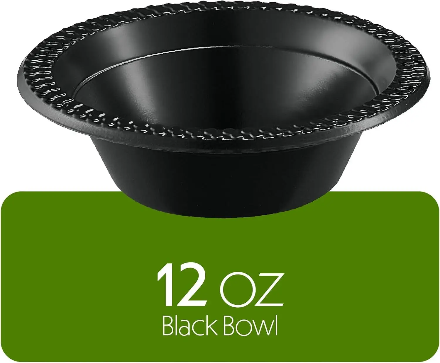100 PCS Black Plastic Bowls Light Weight 12 oz Plastic Soup Bowls Black Salad Plates Disposable for Party and Wedding