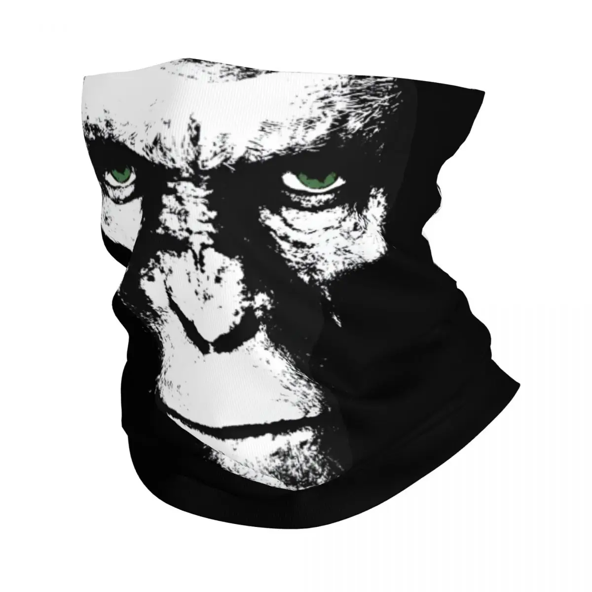 Apes Will Rise White Motocross Bandana Neck Gaiter Printed Monkey Gorilla Face Scarf Running Unisex Adult All Season