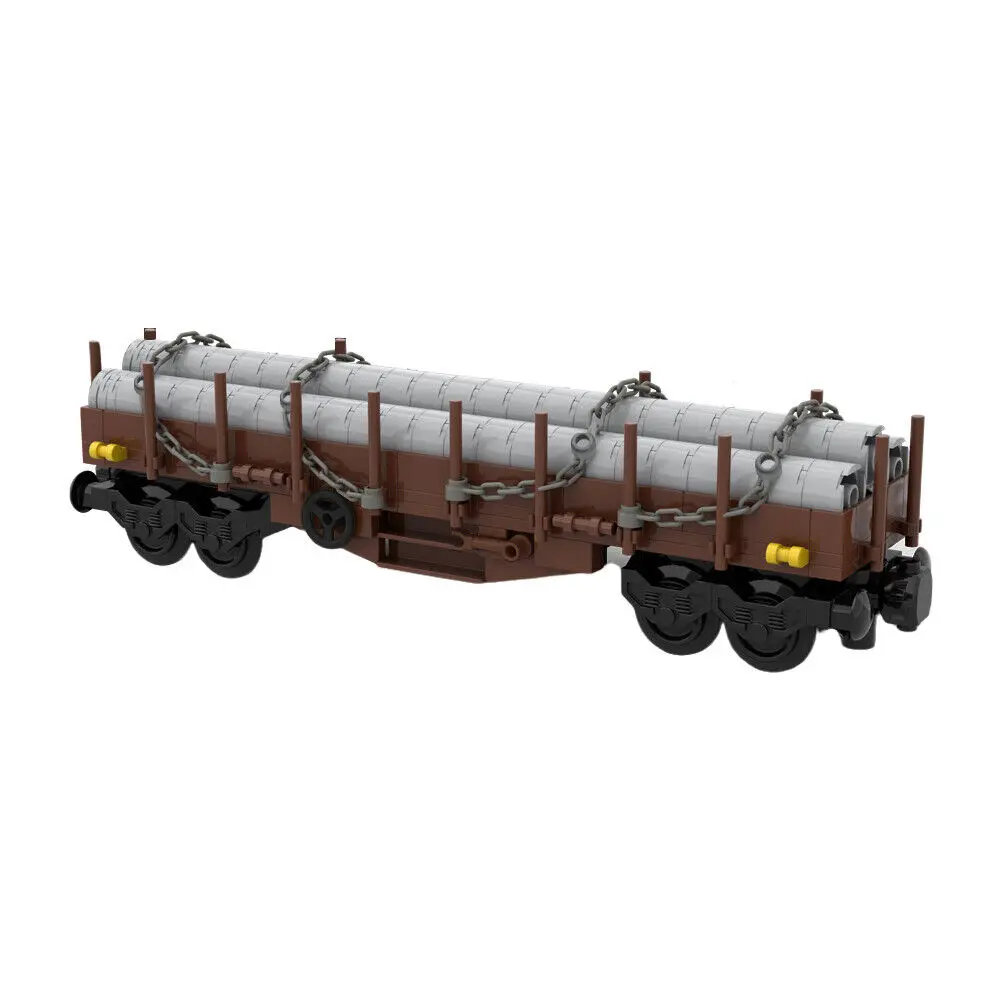 

German Railway Flatbed Wagon Freight Wagon Building Kit 248 Pieces MOC Build