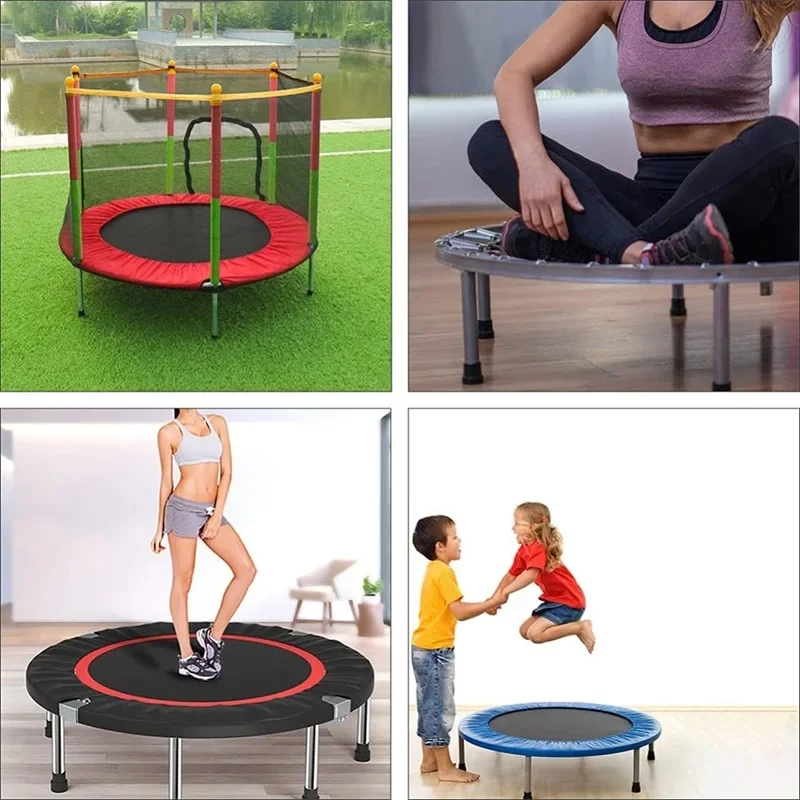 Almohadilla para pies de trampolín de 6 piezas, cubierta de goma negra para cama de salto, alfombrilla de plástico antideslizante, Base silenciosa, cubierta de tubería, accesorios