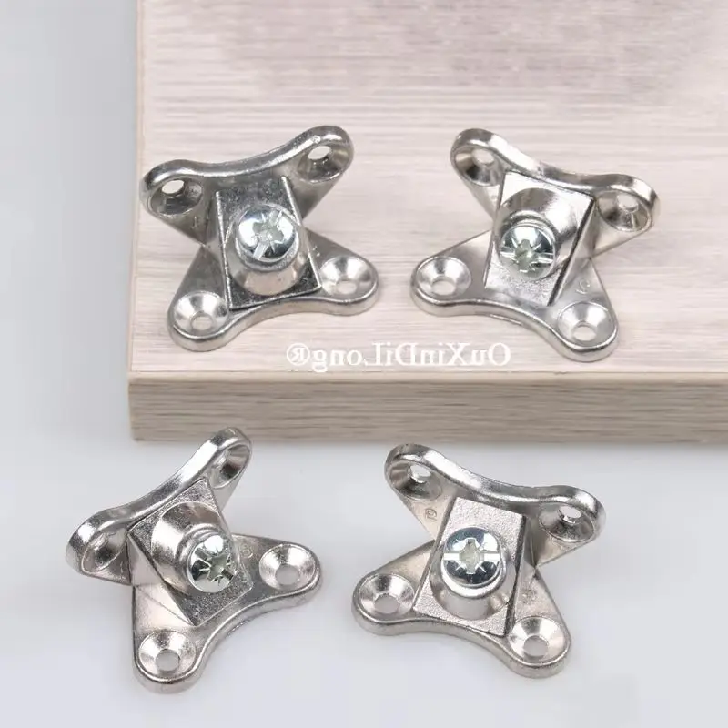 100PCS 3 in 1 Metal Furniture Corner Braces Joint Brackets Fastener Screws Cupboard Wardrobe Cabinet Combination Connectors