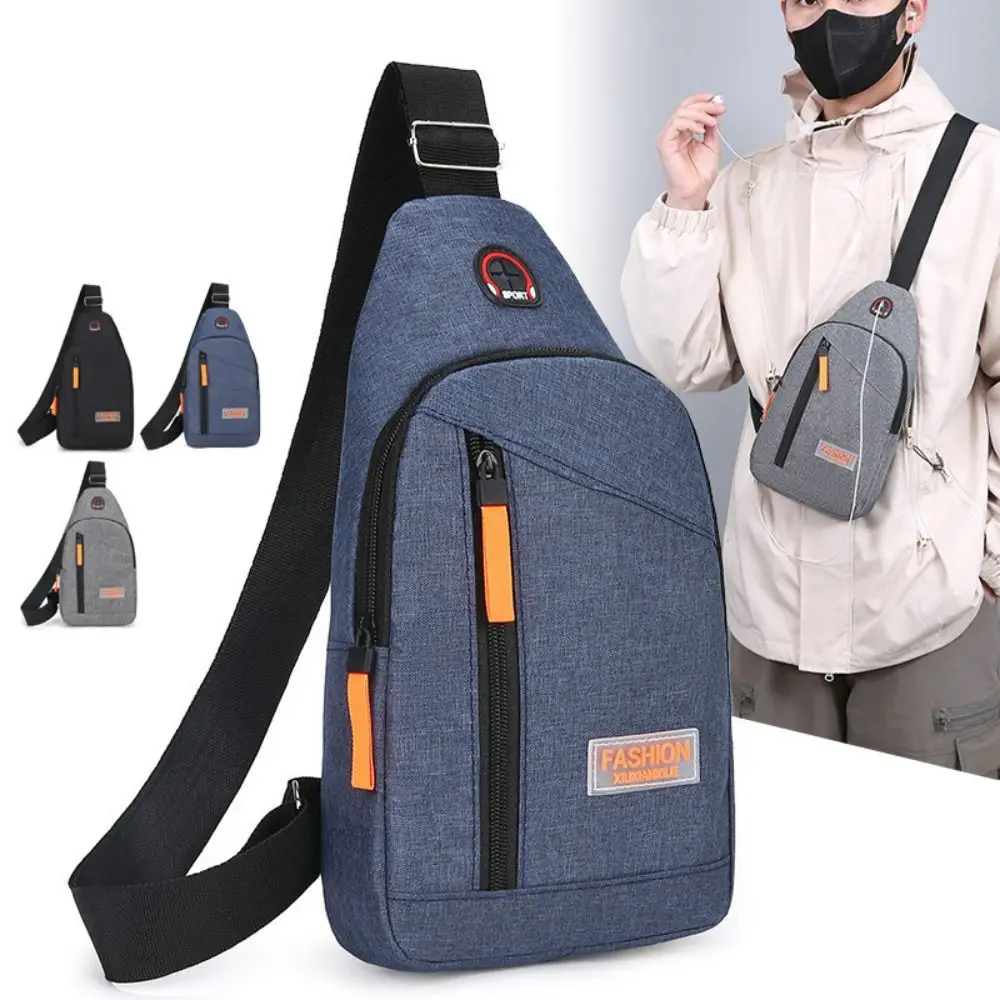 Oxford Cloth Men Chest Bag Large Capacity Chest Pack Casual Sling Bag Sports Male Shoulder Bag Outdoor Crossbody Bag