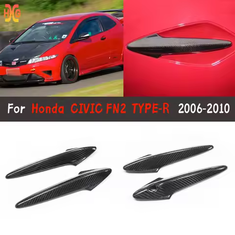 Real Dry Carbon fiber Outer door handle cover For Honda CIVIC FN2 FK TYPE-R 2006-2010 Automotive exterior decoration accessories