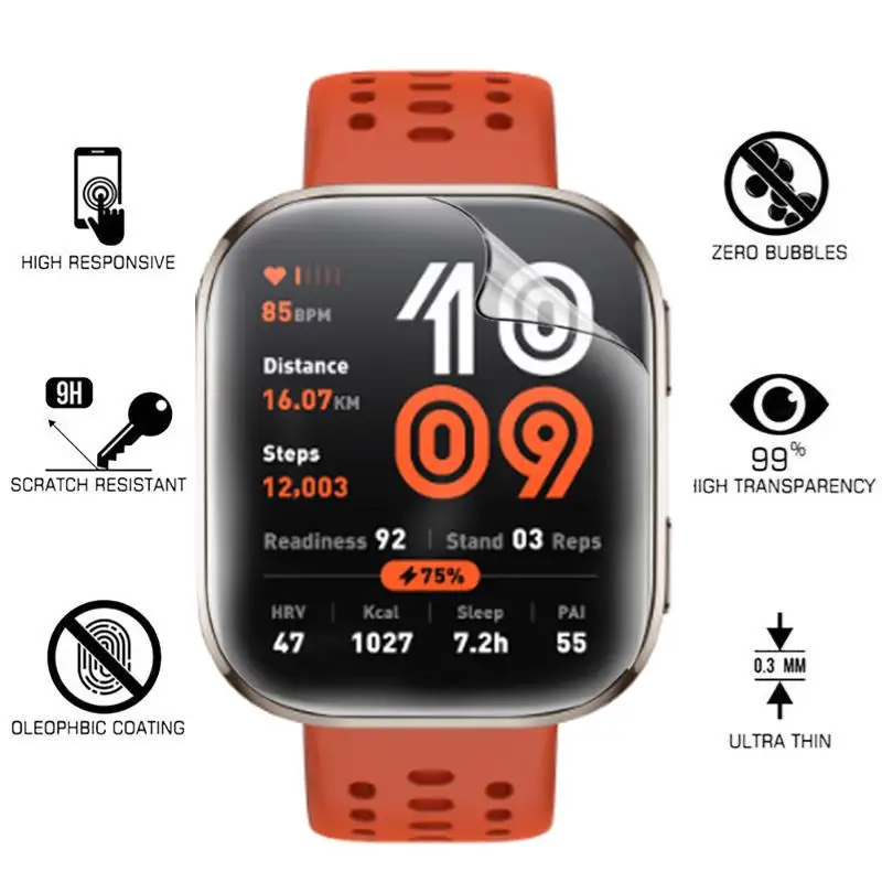 1-3 قطعة فيلم هيدروجيل لامع ل Amazfit Bip 6 المضادة للخدش طبقة رقيقة واقية غطاء بولي TPU واقي للشاشة ل Amazfit Bip 6 ملحق