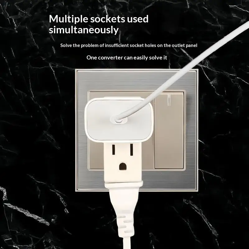 1/2/3/4pcs 3 In 1 Wall Outlet Extension US Electrical Socket 125 Degree Plug Adapter Mexico Canada Travel Aadapter Portable