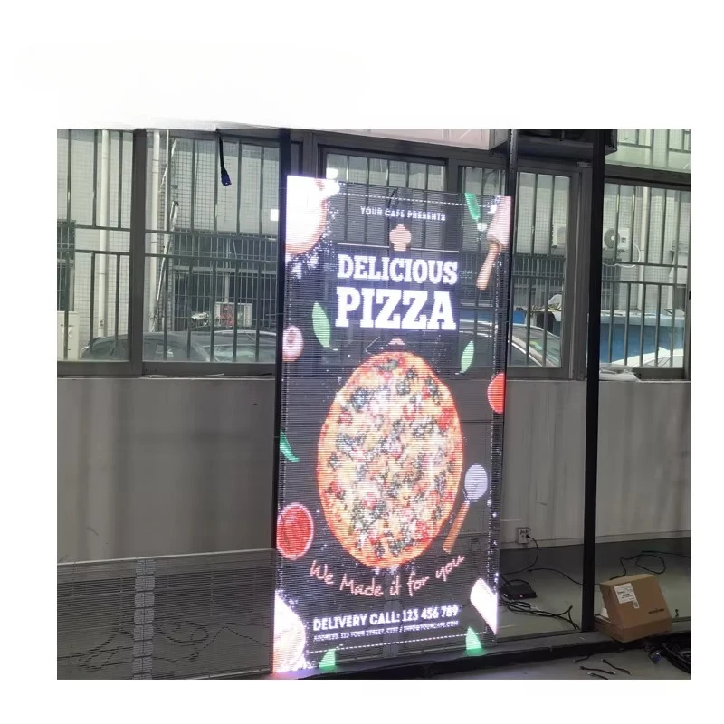Advertising Pantalla Video Wall Panel Screen Glass Transparent LED Film Display