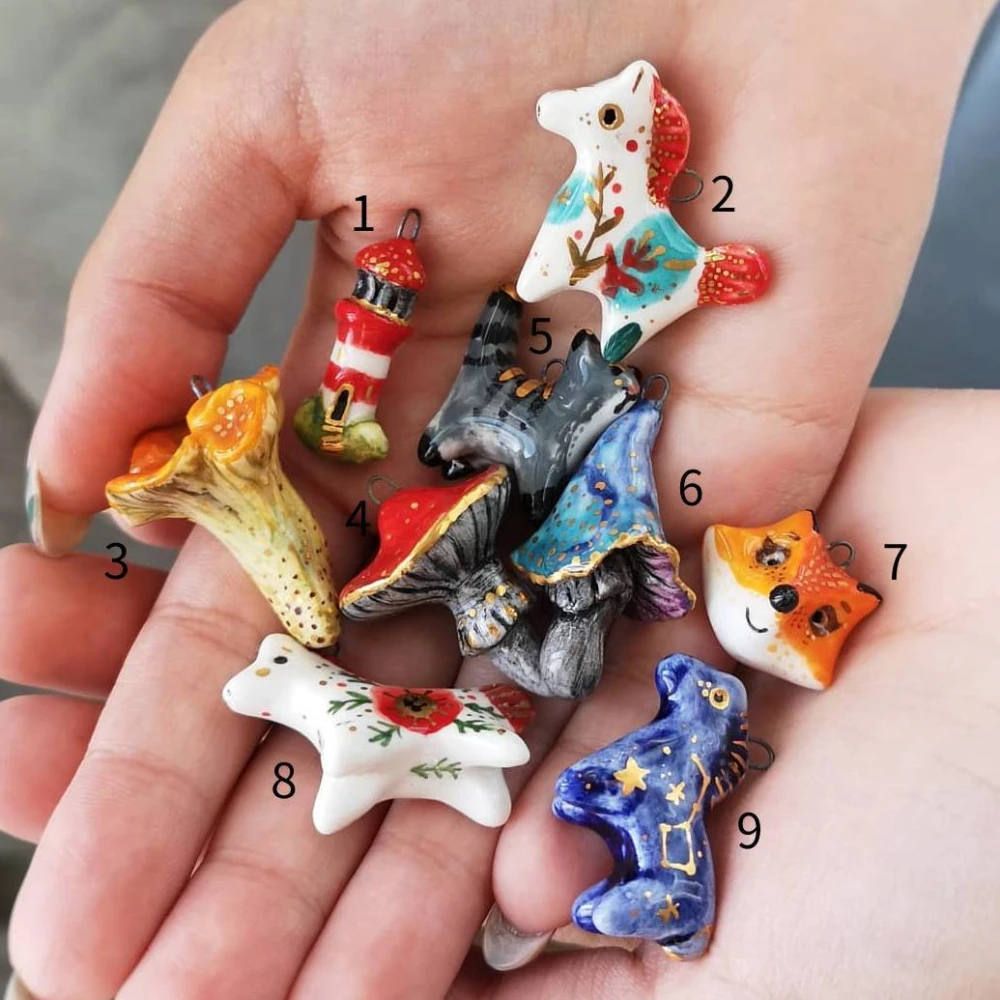 Einfache und trendige neue Tier-Serie: Einhorn, Pferd, graue Katze, DIY-Anhänger, Charms für die Schmuckherstellung – Detail 1