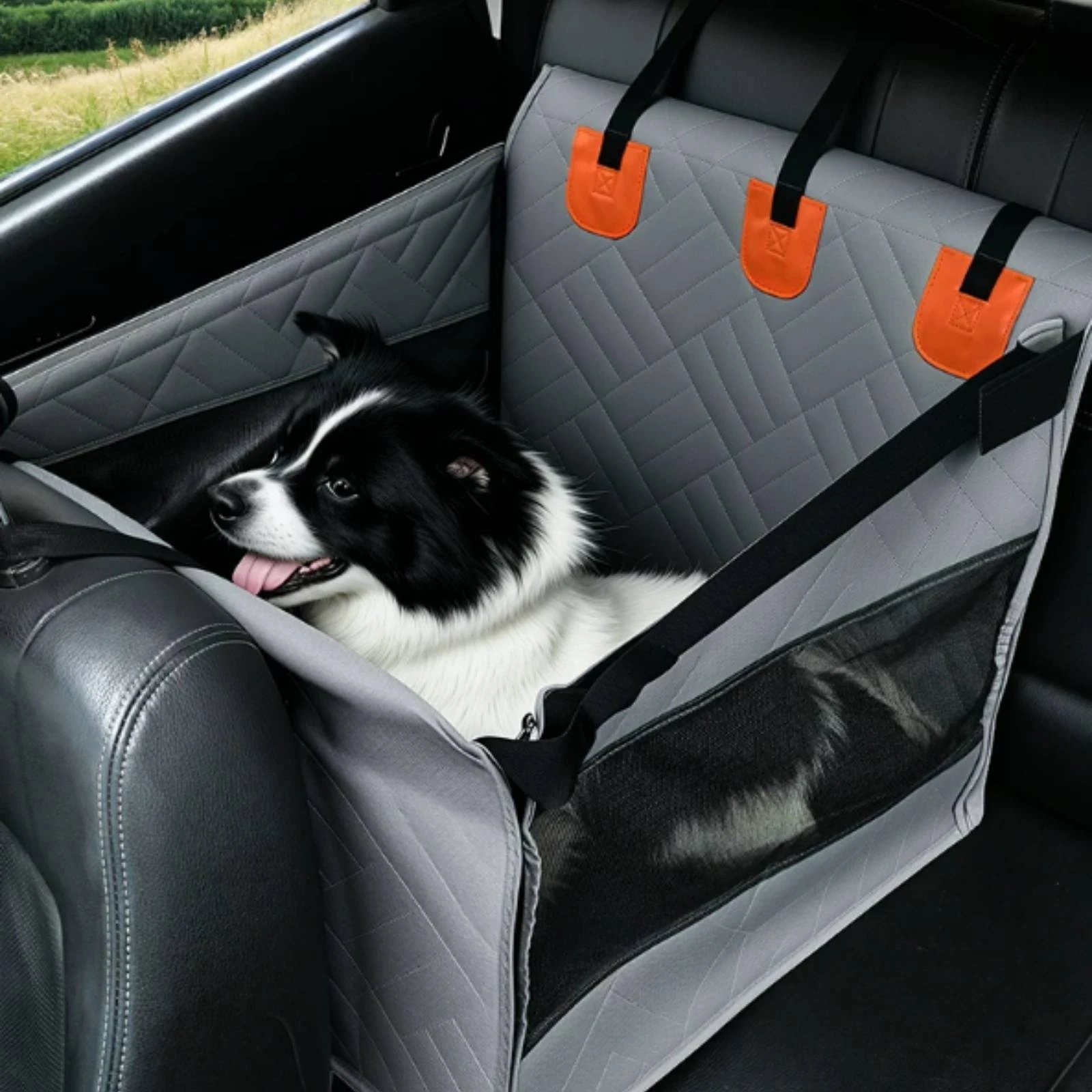 

Pet Car Nest Waterproof Back Seat Dog Basket Dog Car Bed Washable Adjustable Straps