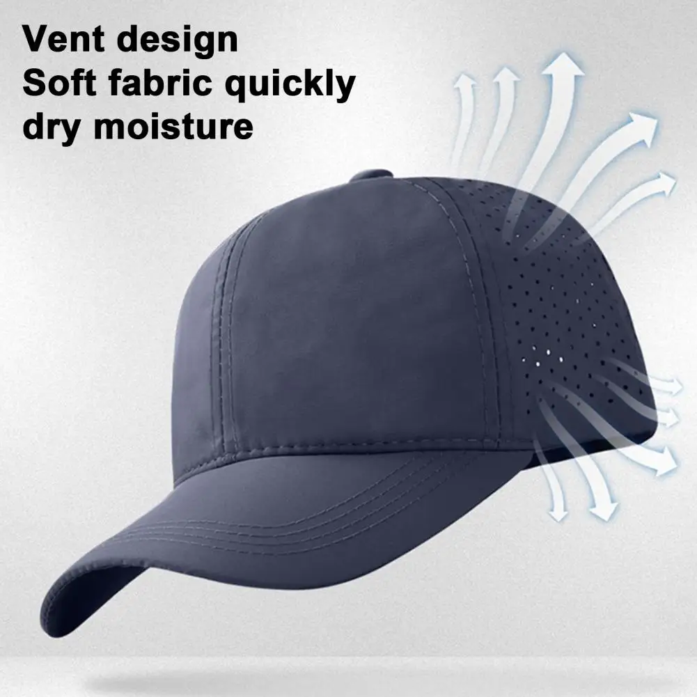 Punched Sports Cap Stylish Unisex Baseball Hat Long Brim Anti-uv Sun Protection Quick Dry Lightweight Outdoor Cap for Women Men