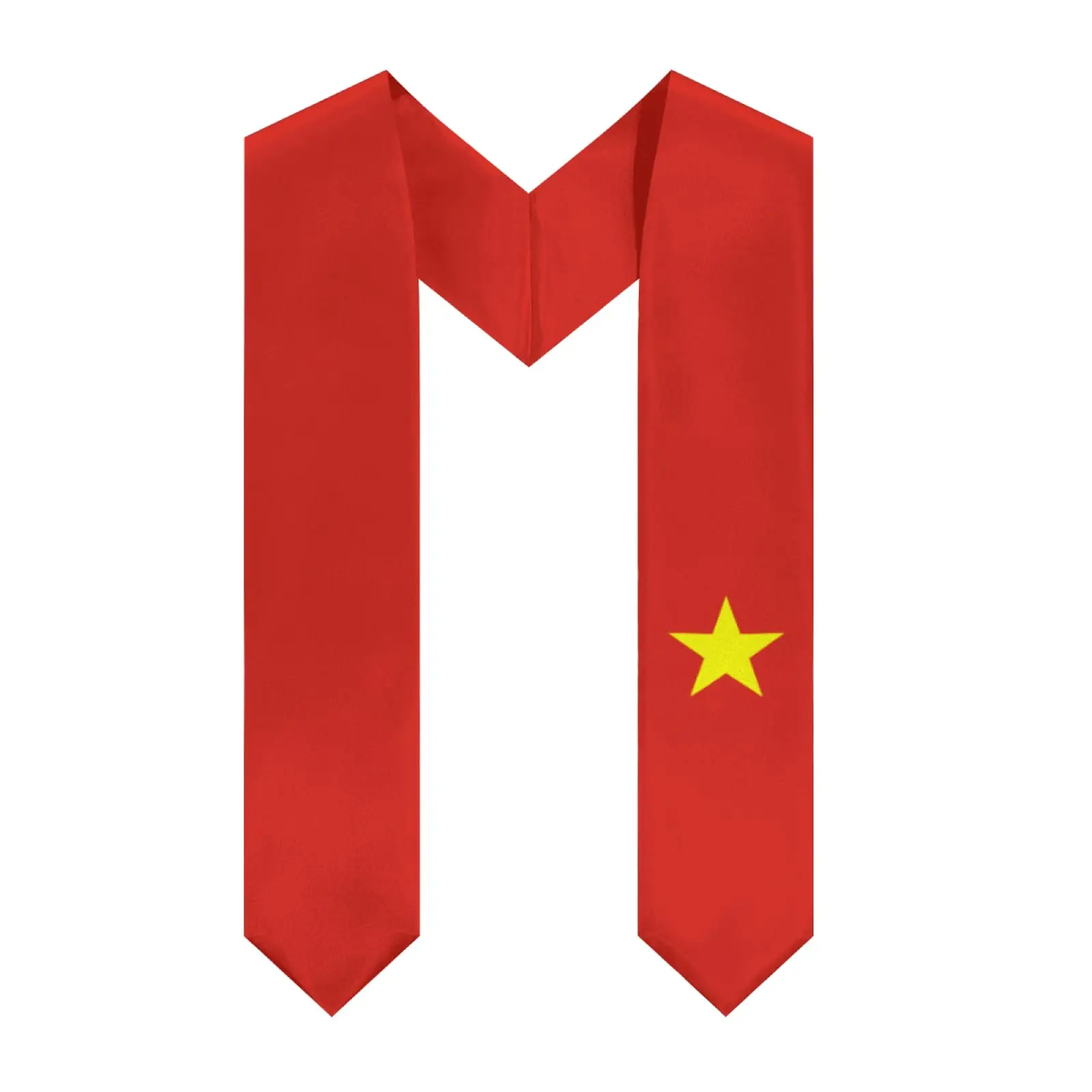 

2025 Vietnam Flag V-neck Graduation Stole Shawl Sash Honor For Study Aboard International Students