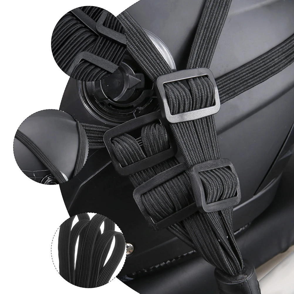

2pcs Bike Luggage Strap Elastic Motorcycle Fixed Adjustable Hook Design Strong Binding Rope For Helmets Luggage Affordable