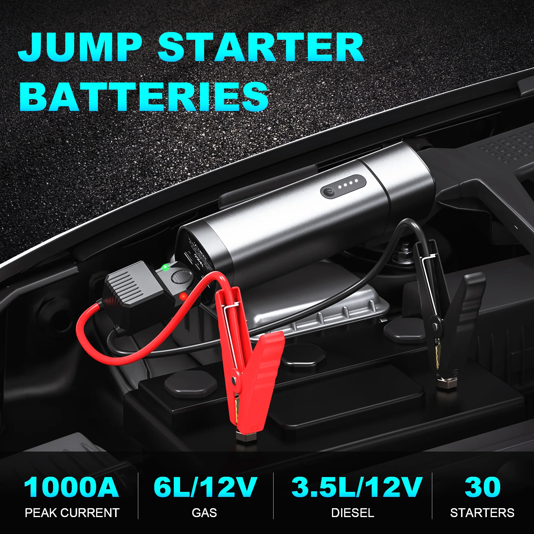 

TIMIGO Jump Starter Power Bank Car Batteries Booster Portable 12V Car Starting Device for Petrol Diesel 6.0L/3.5L with Flashligh