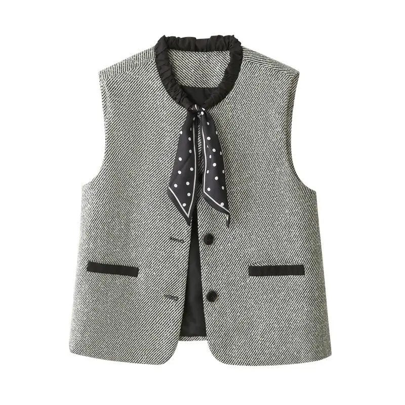 Silk Scarf Strapped Vest Women's Autumn Clothes Muse Fan Stacked Vest Versatile Super Good-looking Vest Top