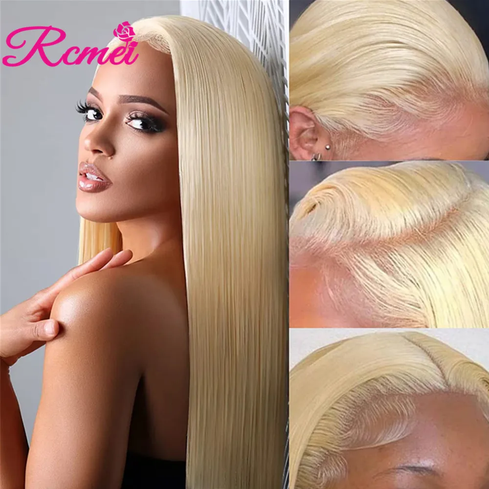 Blonde 613 13x6 HD Lace Frontal Wig 613 Lace Front Human Hair Wigs Pre Plucked Straight Human Hair Wig 13x1 T Part Lace Wig