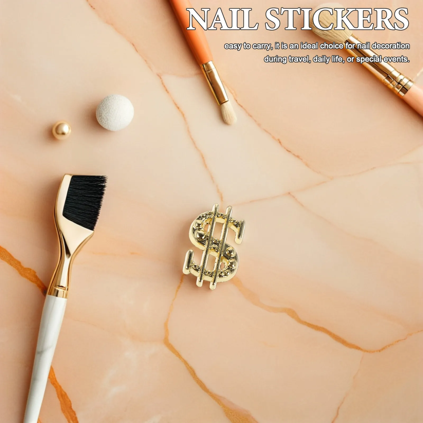 

200Pcs Gold Nail Charms and Gems Set Metal Flatback Money Sign Coin Purse Designs Nail Art Decoration Assorted Charms Bulk