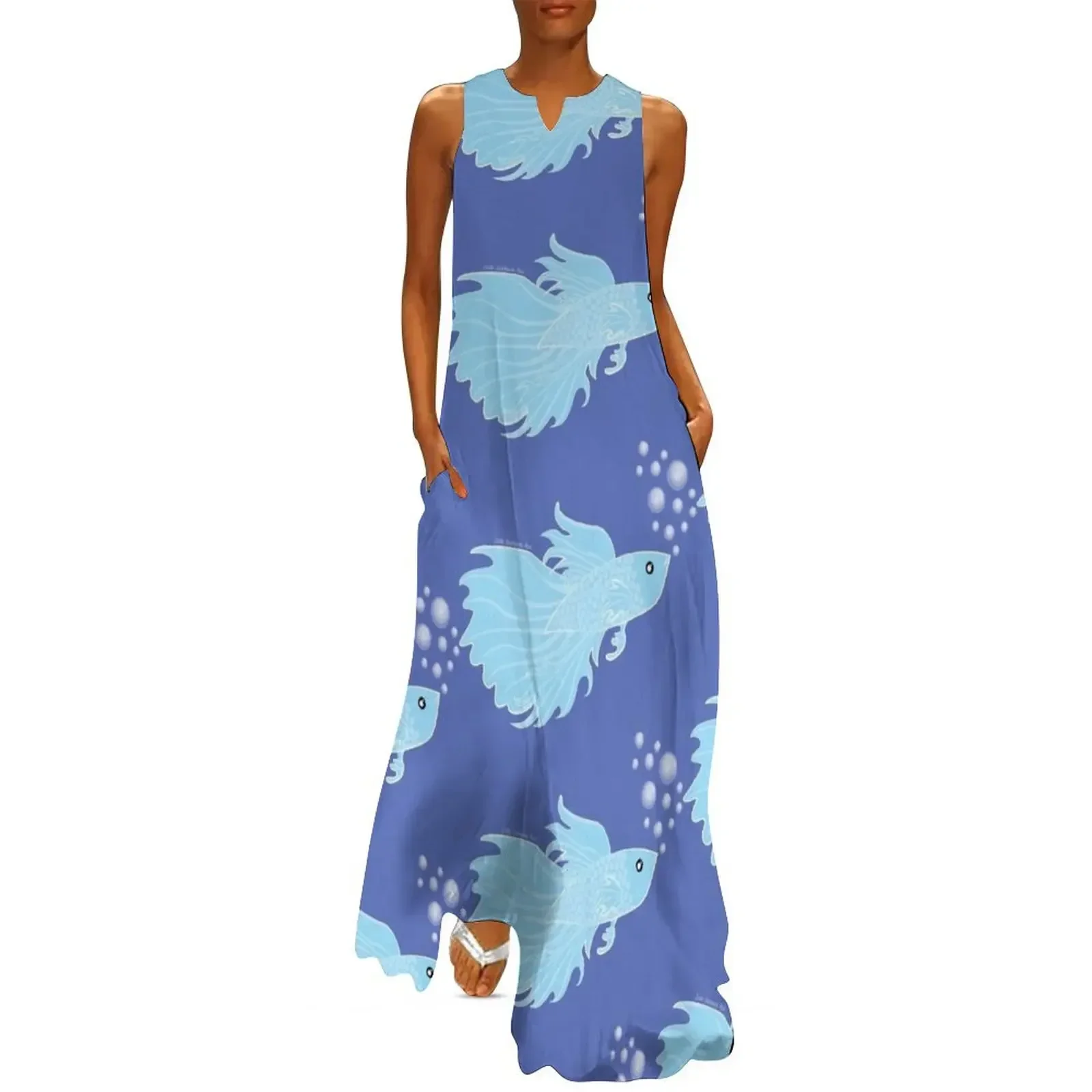 

Beta Fish Making a Bubble Nest Long Dress Woman fashion Women long dress dresses for prom women's summer clothing 2025 Dress